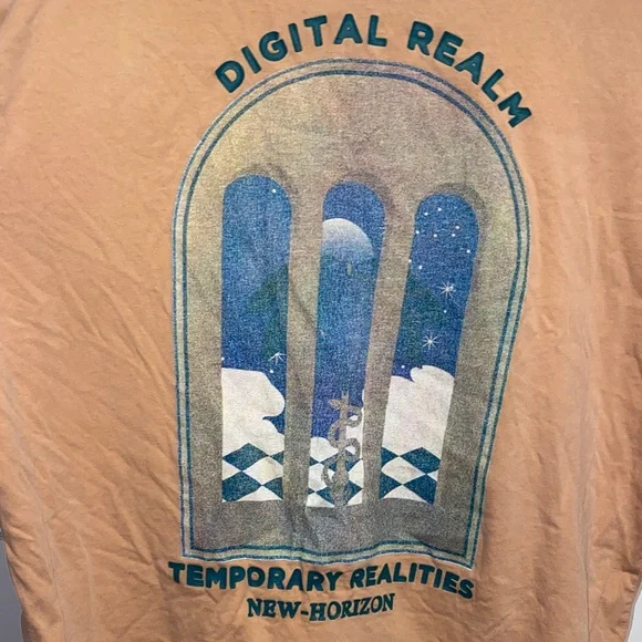 Topman Medium Apricot Graphic Digital Realm Short Sleeve Tee - Picture 4 of 14